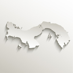Panama map card paper 3D natural vector
