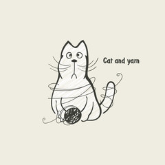 cat and a ball of wool