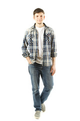 Young man isolated on white