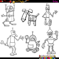 Obraz premium fantasy robots cartoons coloring page