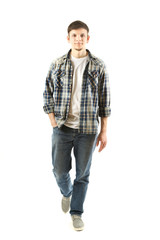 Young man isolated on white