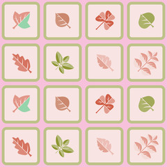 Fototapeta na wymiar Seamless background with different leaves for your design