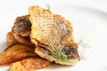 fried fish with potatoes