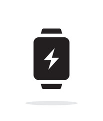 Obraz premium Charge sign in smart watch simple icon on white background.