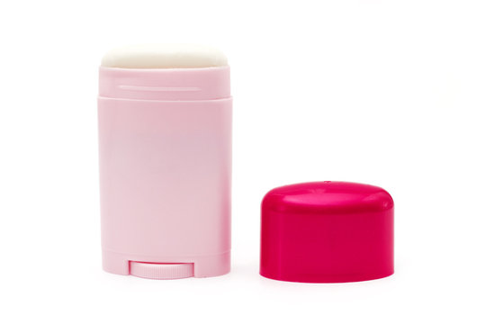 Pink bottle with deodorant