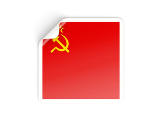 Square sticker with flag of ussr
