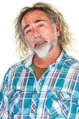 Proud Man in Flannel Shirt