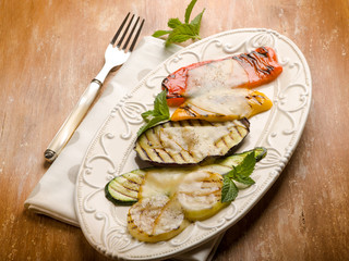 mixed vegetables grilled with scamorza cheese