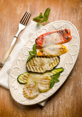 mixed vegetables grilled with scamorza cheese