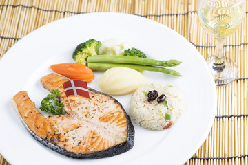 Grilled Salmon steak