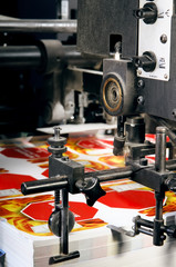 Fototapeta na wymiar Modern machine for printing the work in the printing
