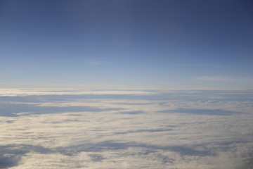 Skyline View above the Clouds from air plane
