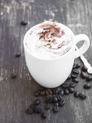 Cappuccino Cup with Creamy Froth and Cocoa Powder