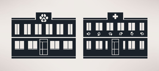 Veterinary Pet health care, icon Set, flat style