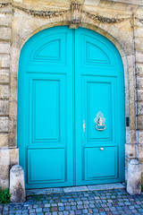 Blue wooden door