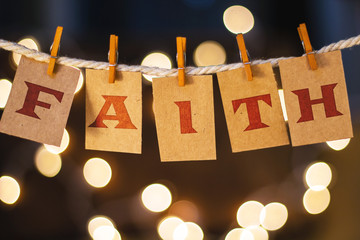 Faith Concept Clipped Cards and Lights