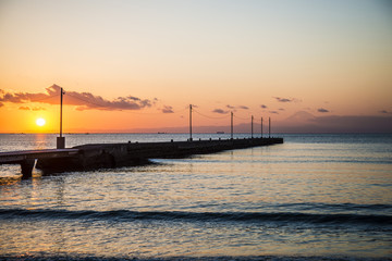 Obraz premium pier of sunse