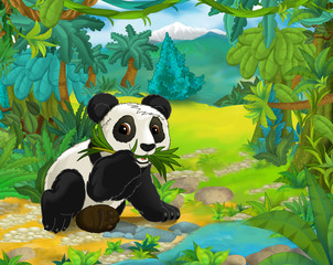 Cartoon animal scene - caricature - panda