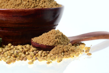 Coriander seeds and Powdered coriander