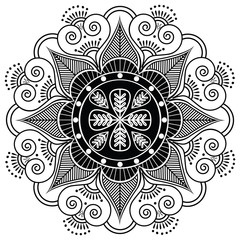 Indian pattern surrounded with hearts