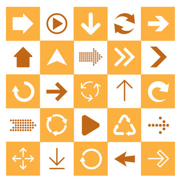 Basic arrow sign icons set.