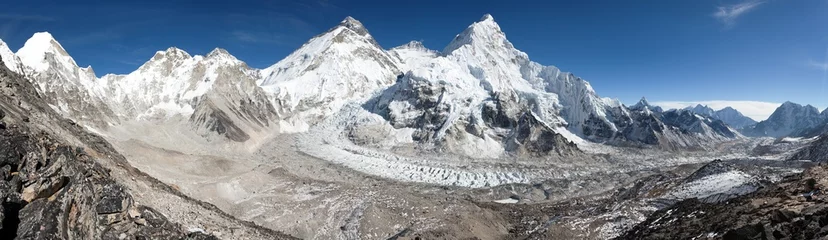 Crédence de cuisine en verre imprimé Everest Beautiful view of mount Everest, Lhotse and nuptse