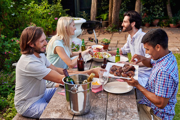 friends enjoying garden party
