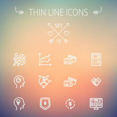Business thin line icons.