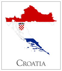 Croatia flag map