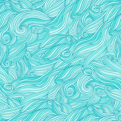 Tangle wavy hair clouds seamless background