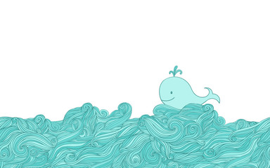 Blue whale in water