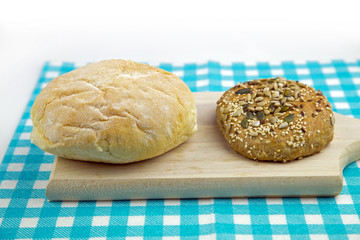 White bread and multigrain bread