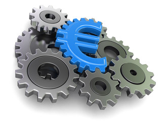 Cogwheel euro (clipping path included)