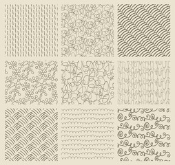 Abstract Hand Drawn Seamless Background Patterns