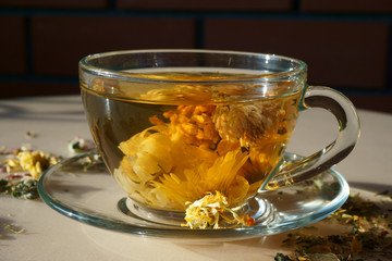 cup of flower tea
