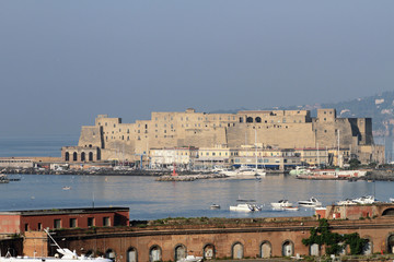 Fototapeta premium Ancient fortress on Mediterranean Sea. Naples, Italy