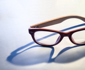 a crop of glasses shape with silhouette lighting