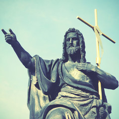 Naklejka premium Jesus with cross