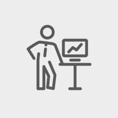 Business presentation thin line icon