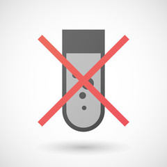 Not allowed icon with a chemical test tube