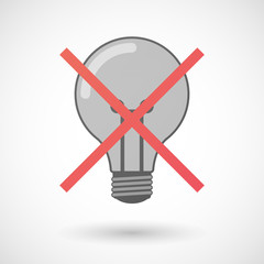 Not allowed icon with a light bulb