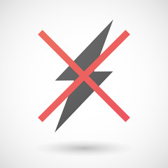 Not allowed icon with a lightning