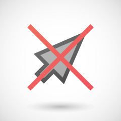 Not allowed icon with a pointer