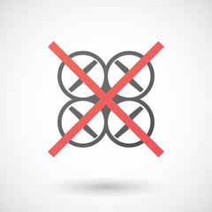 Not allowed icon with a drone
