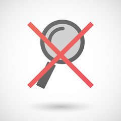 Not allowed icon with a magnifier