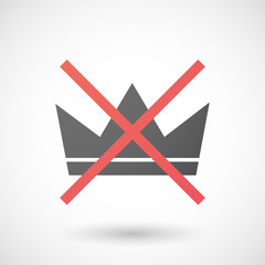 Not allowed icon with a crown