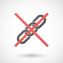 Not allowed icon with a chain