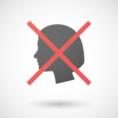 Not allowed icon with a female head