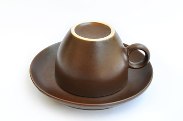 cup and saucer isolated on a white background