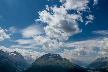 Paraglider in Ingadin, Switzerland